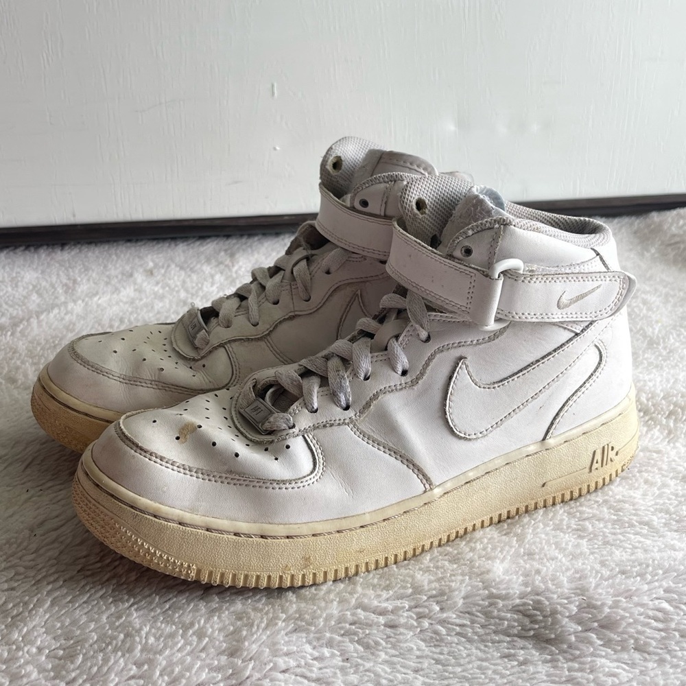 Nike Air Force 1 Mid white leather sneaker 314195-113